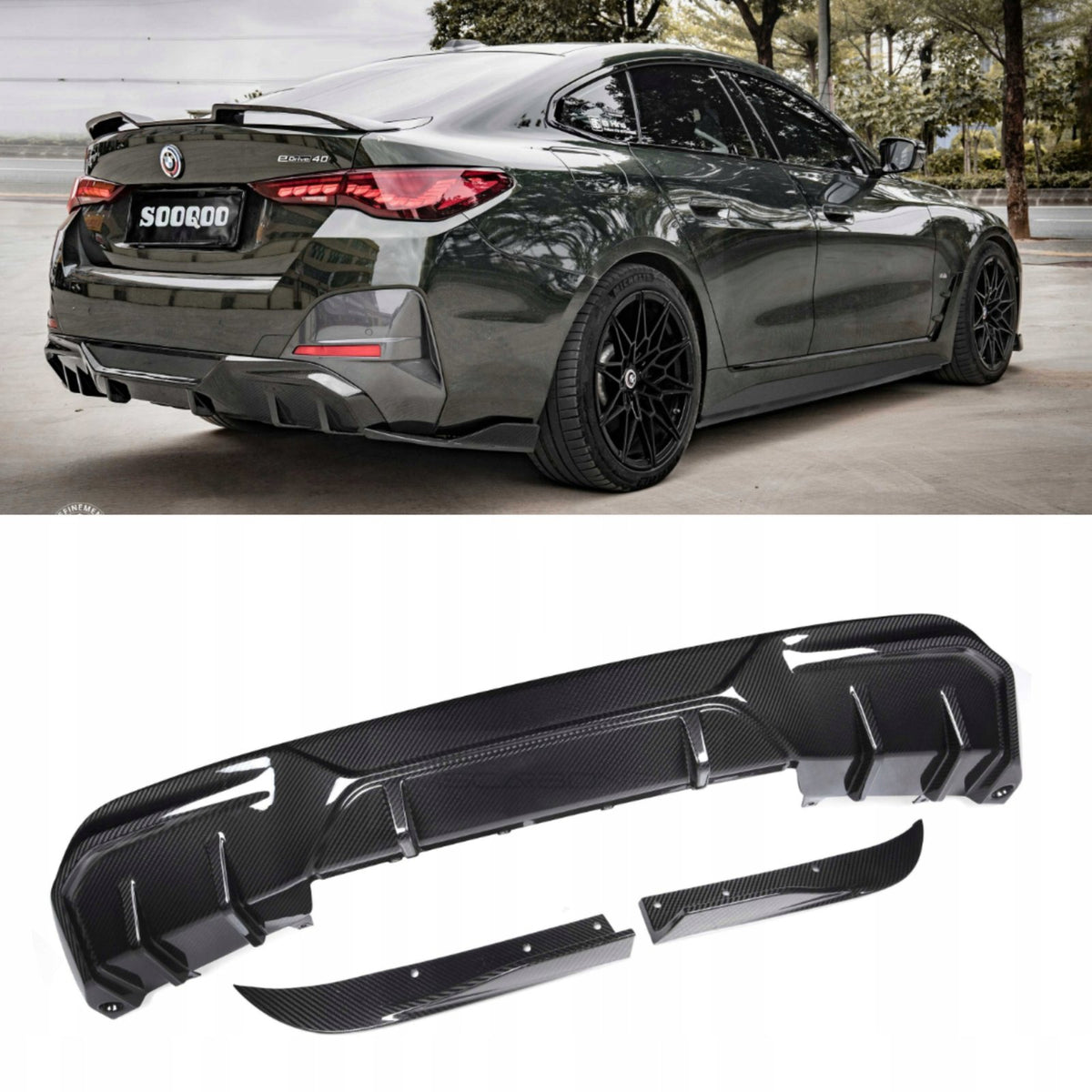 Karbonowa Dokładka Spoiler Dyfuzor Tylny BMW Seria i4 G26 SQ Style