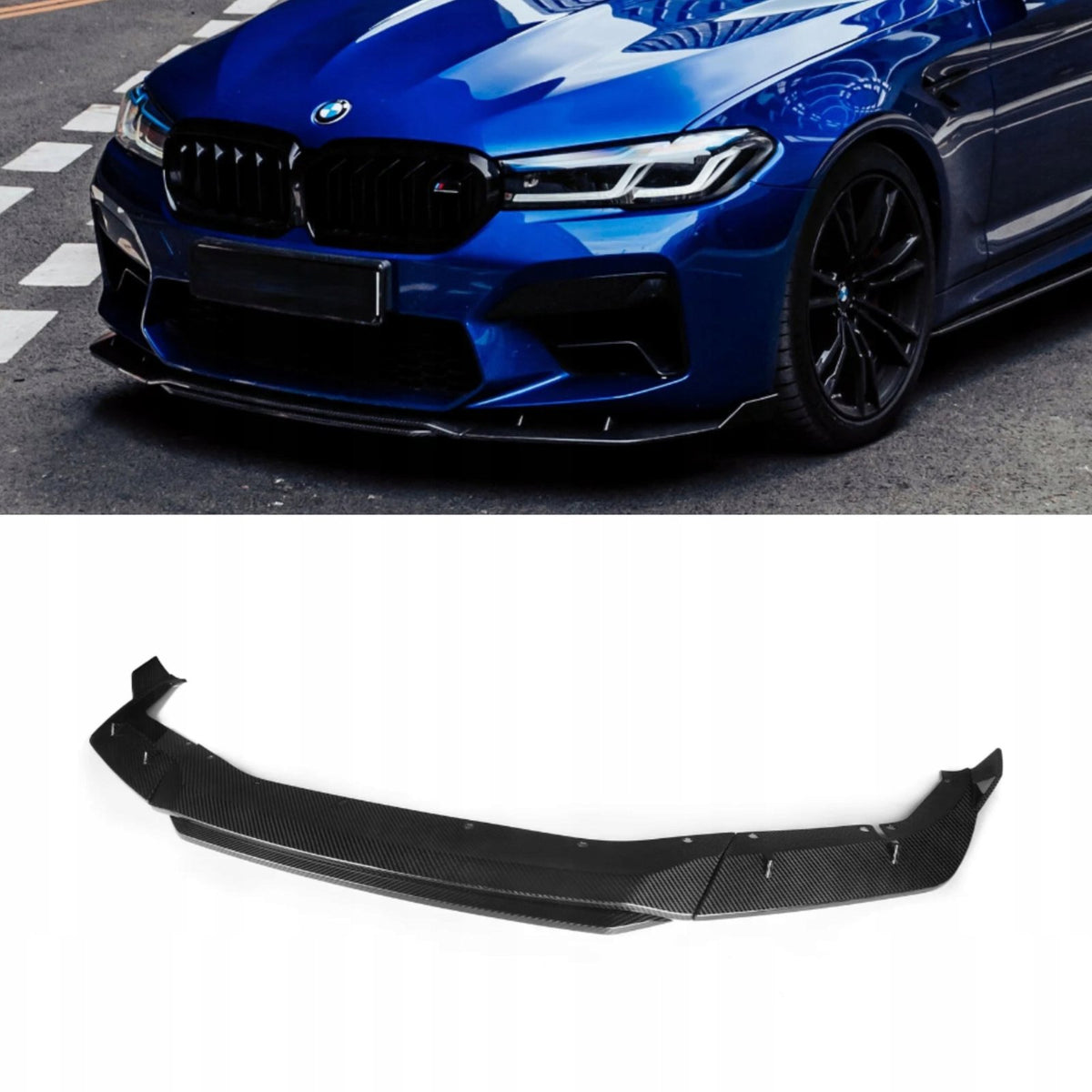 Karbonowa Dokładka Spoiler Splitter Przód BMW M5 F90 Polift MT Style 2020+