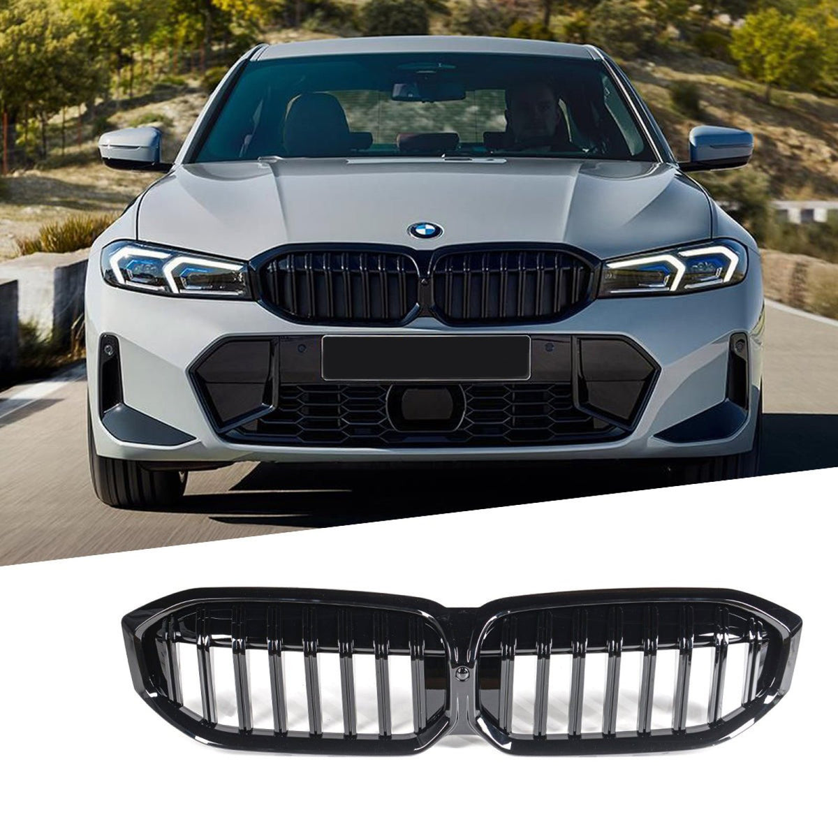 Atrapa Nerki BMW G20 G21 (2022-ON) LCI M-performance Style | Czarny Połysk
