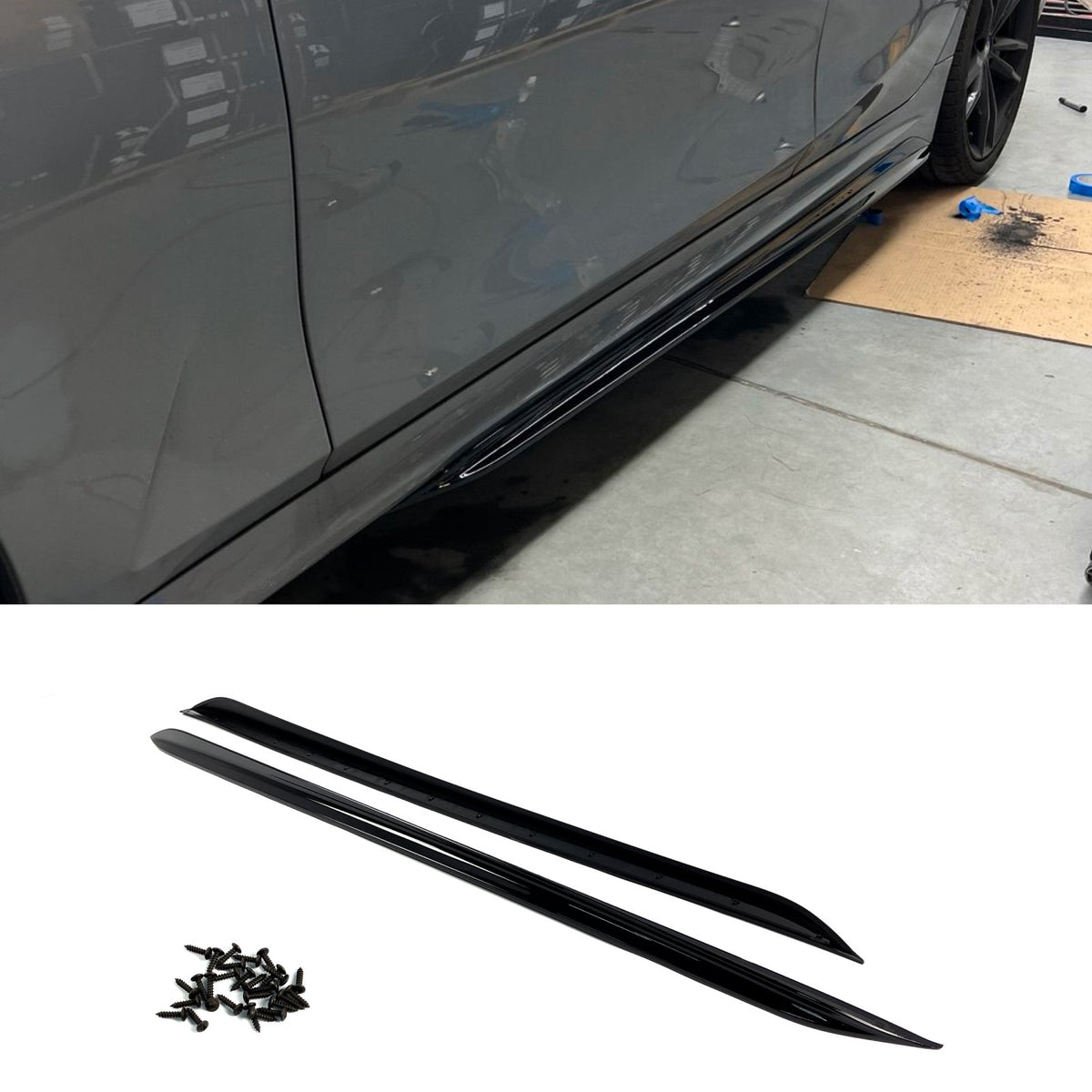 Dokładki (listwy) pod progi BMW G20/G21 MP Style Czarny Połysk