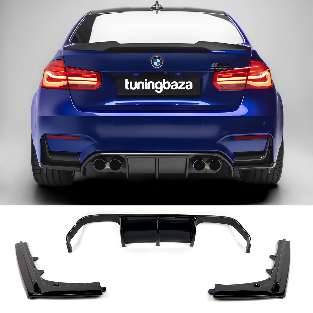 Dyfuzor Tylny BMW M3  F80 / M4 F82 / F83 PSM Style Czarny Połysk (2014–2020) 00--00