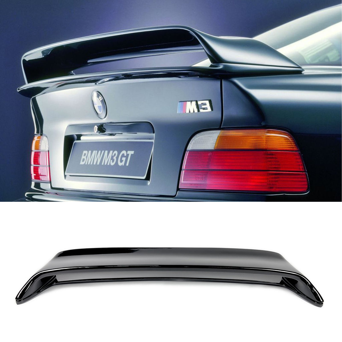 Spoiler Lotka Klapy BMW Serii 3 E36 GT Styl Gloss Black (1990–1999)
