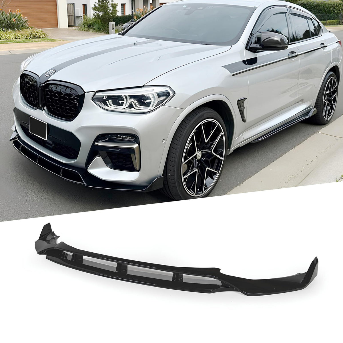 Dokładka Splitter Przód do BMW X3 G01 / X4 G02 (2017–2021) BK Style PRE-LCI – Czarny Połysk