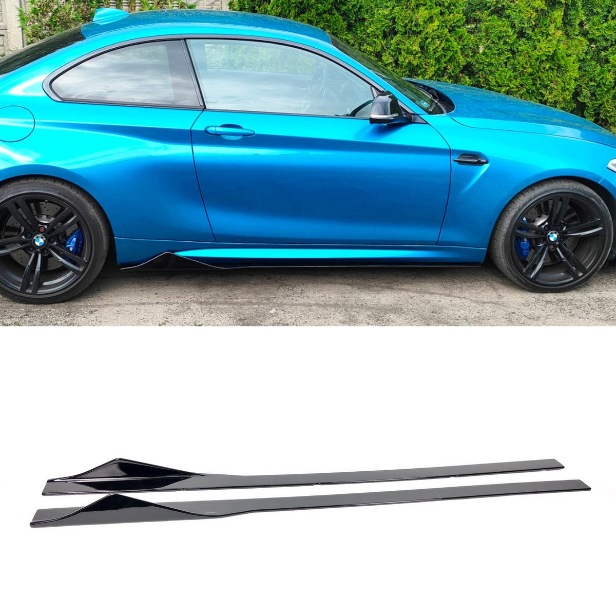 Dokładki progów BMW Seria 2 M2 F87 CS Style Czarny Połysk (Gloss Black)