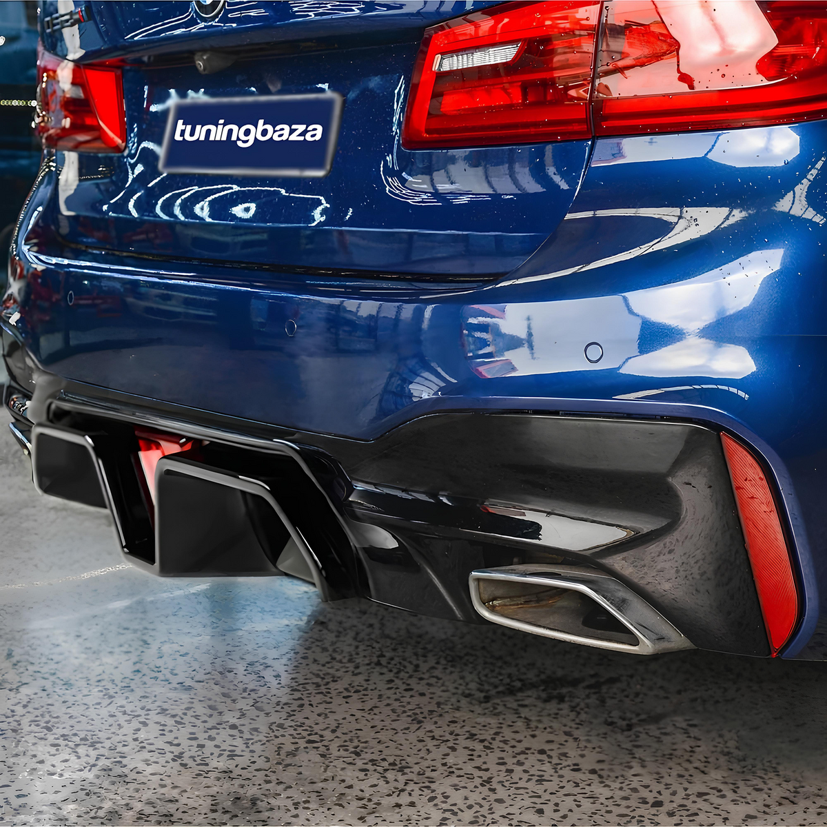 Dyfuzor Tylny BMW G30 M5 CS LED (2016–2023) Czarny Połysk