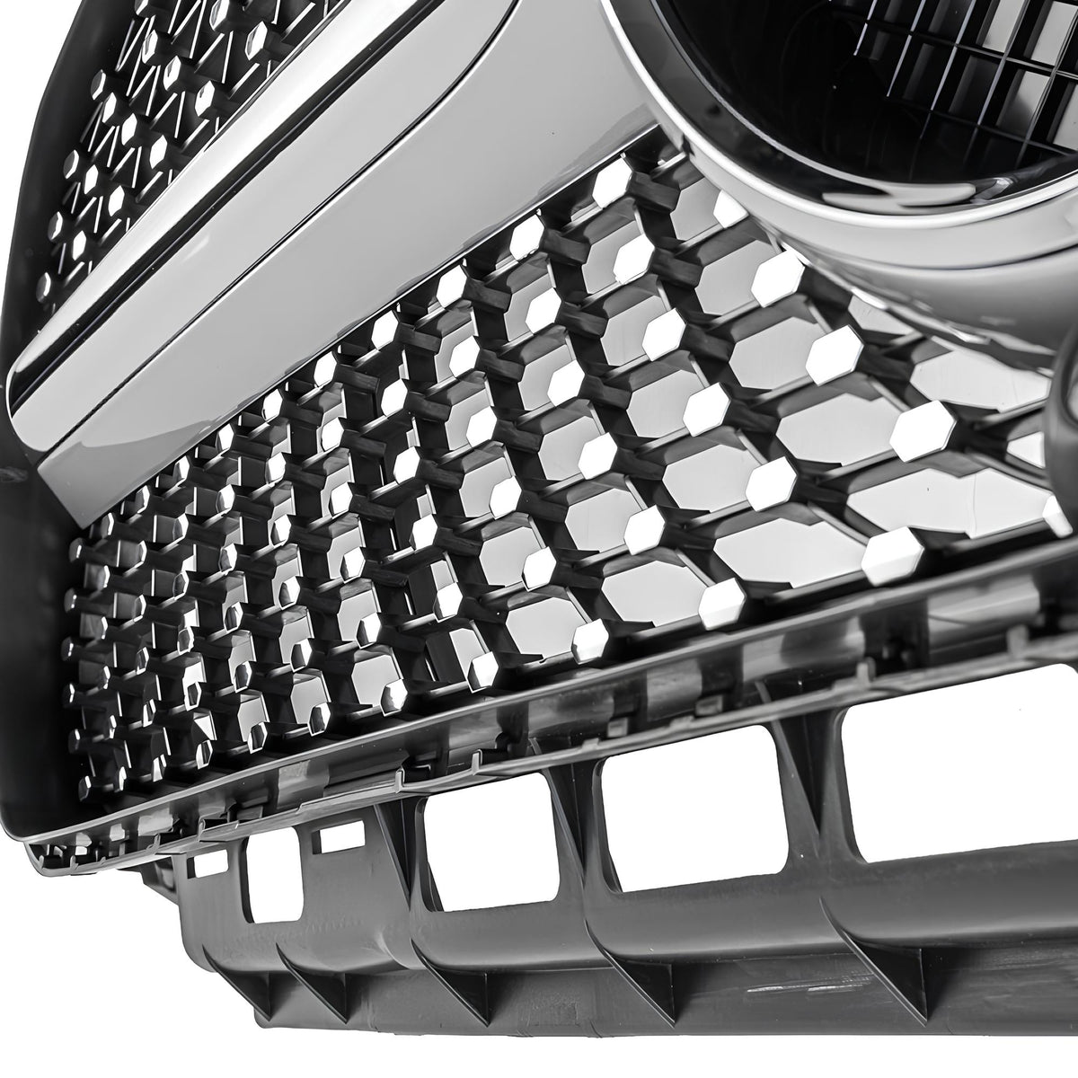 Grill Mercedes-Benz E-Klasy W213 / C238 (2016–2020) Diamond Style Szary + Chrom Z Kamerą(do Kamery 360)