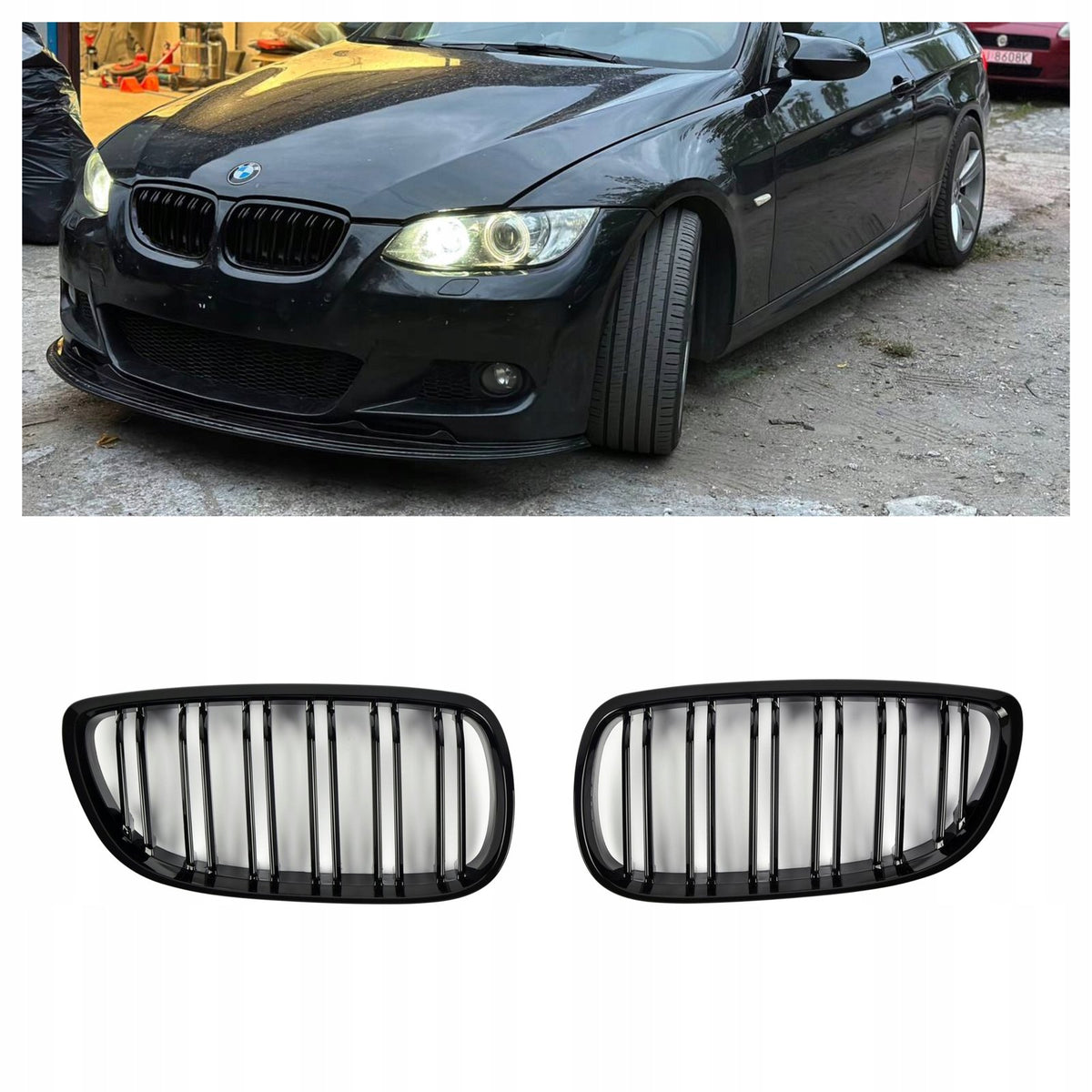 Atrapa Nerki Grill BMW 3 E92 E93 PRE-LCI M3 Style Czarny Połysk (2006-2010)