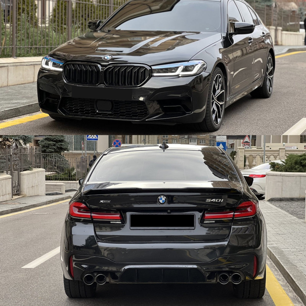 Bodykit BMW G30 M5 do 17-20 Zderzaki + Progi + Dyfuzor z Końcówkami + Lampy