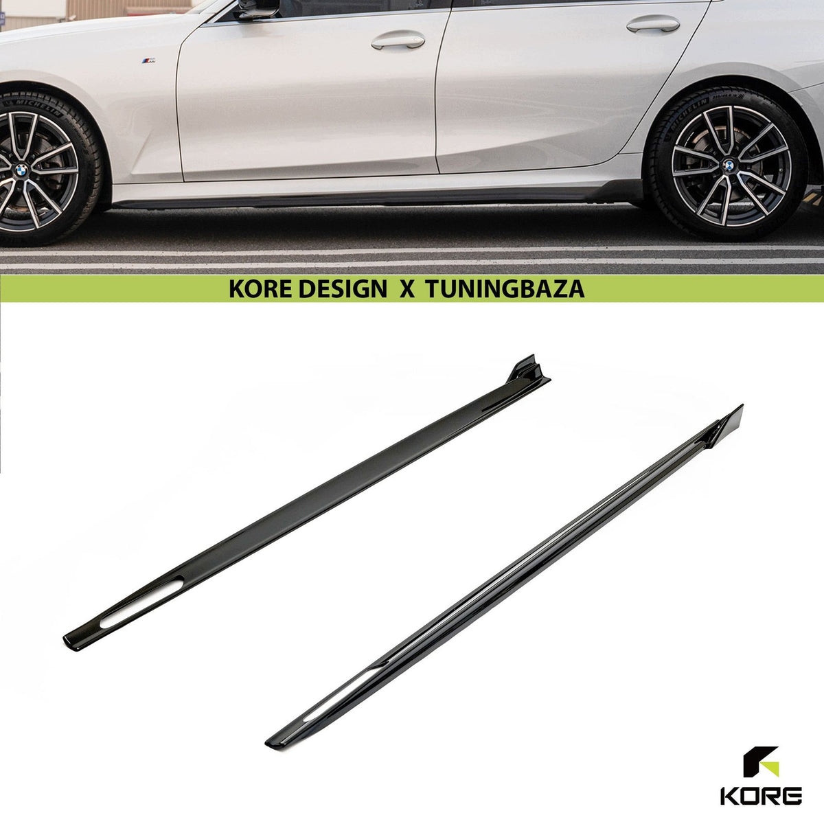 DOKLADKI PROGOW BOCZNYCH BMW Seria 3 G20 / G21 LCI M-Paket | ABS | Czarny Szafir | KORE