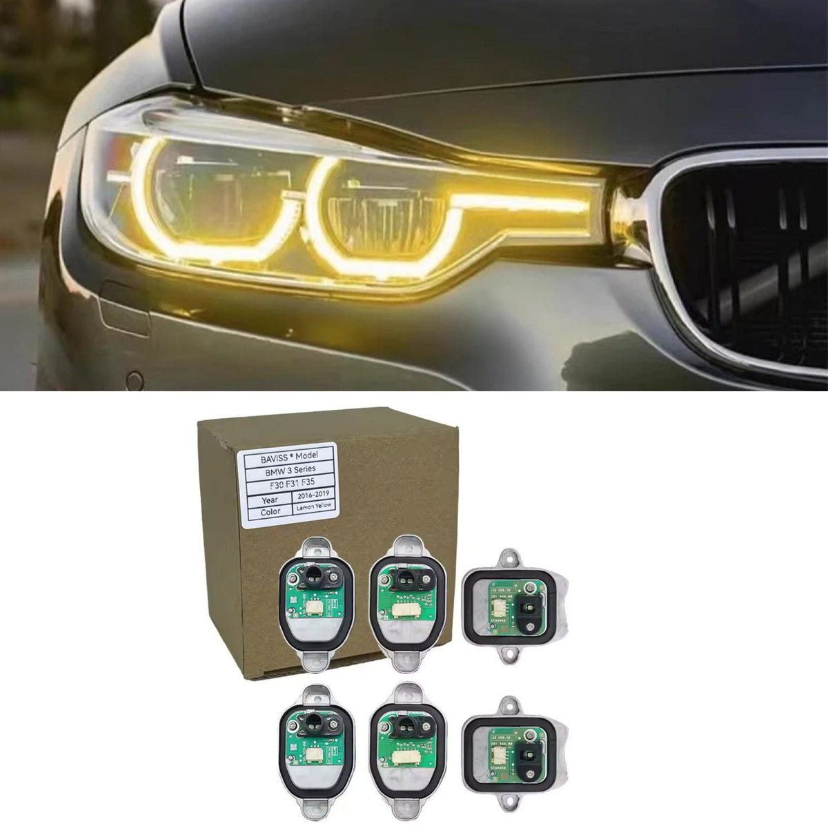 Moduł YELLOW DRL do BMW F30/F31 2016-2019 zmiana koloru na żółty