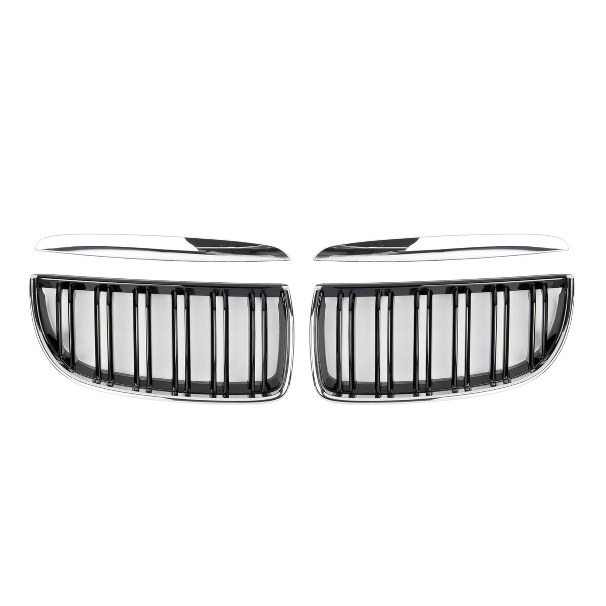 Atrapa Grill Nerki M-Style BMW E90 / E91 (2005-2008) PRE-LCI | Czarny Połysk + Chrom