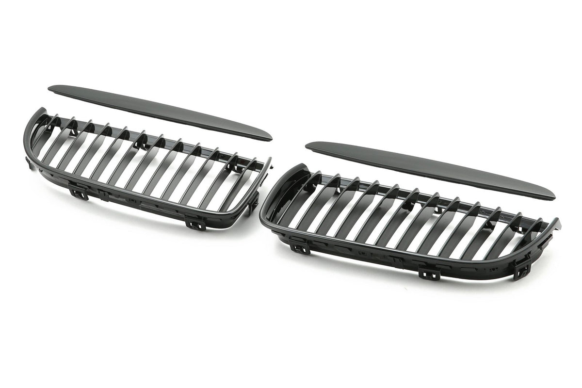 Atrapa Nerki Grill E90 BMW 3 SERIES CZARNY POŁYSK 1 ŻEBRO PRE-LCI (2005–09,2008)