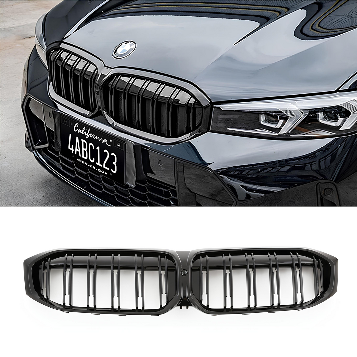 Atrapa Nerki Grill G20 BMW CZARNY POŁYSK LCI DOUBLE SLAT 3 SERIES (2022+)