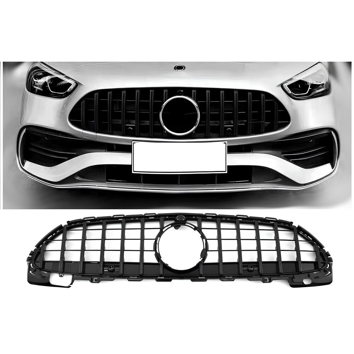 Atrapa Grill Mercedes C W206 / S206 AMG Line (2021–ON) GT-Style (Panamericana) CZARNY POŁYSK