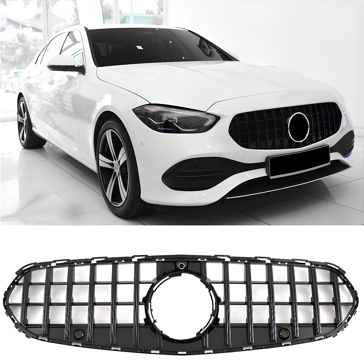 Atrapa Grill Mercedes C-Klasa W206 / S206 (2021–ON) GT-STYLE CZARNY POŁYSK (Bez AMG-Line)