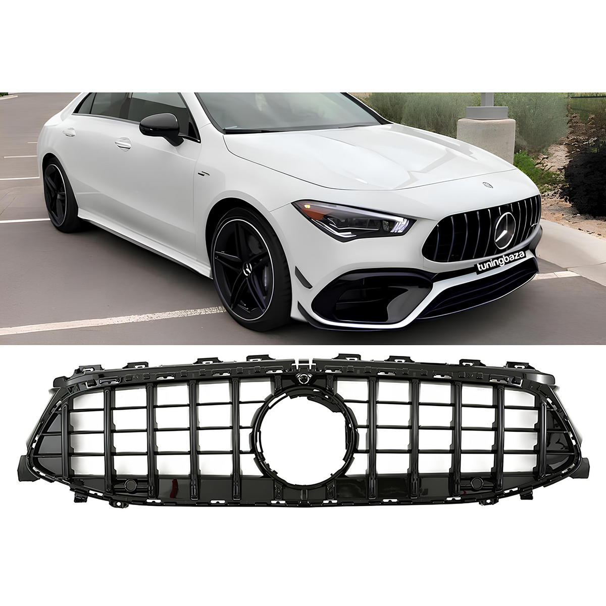 Atrapa Grill GT STYLE CZARNY POŁYSK Mercedes CLA C118 / X118 FACELIFT (2023–ON)