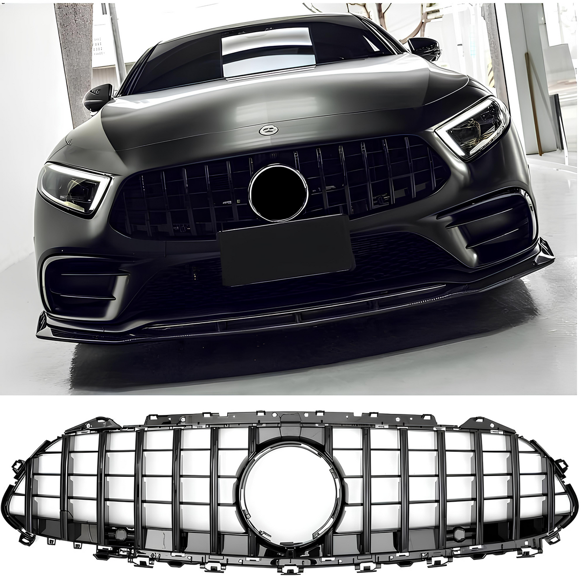 Atrapa Grill Mercedes-Benz CLS C257 (2018-2021) GT-Style (Panamericana) CZARNY POŁYSK