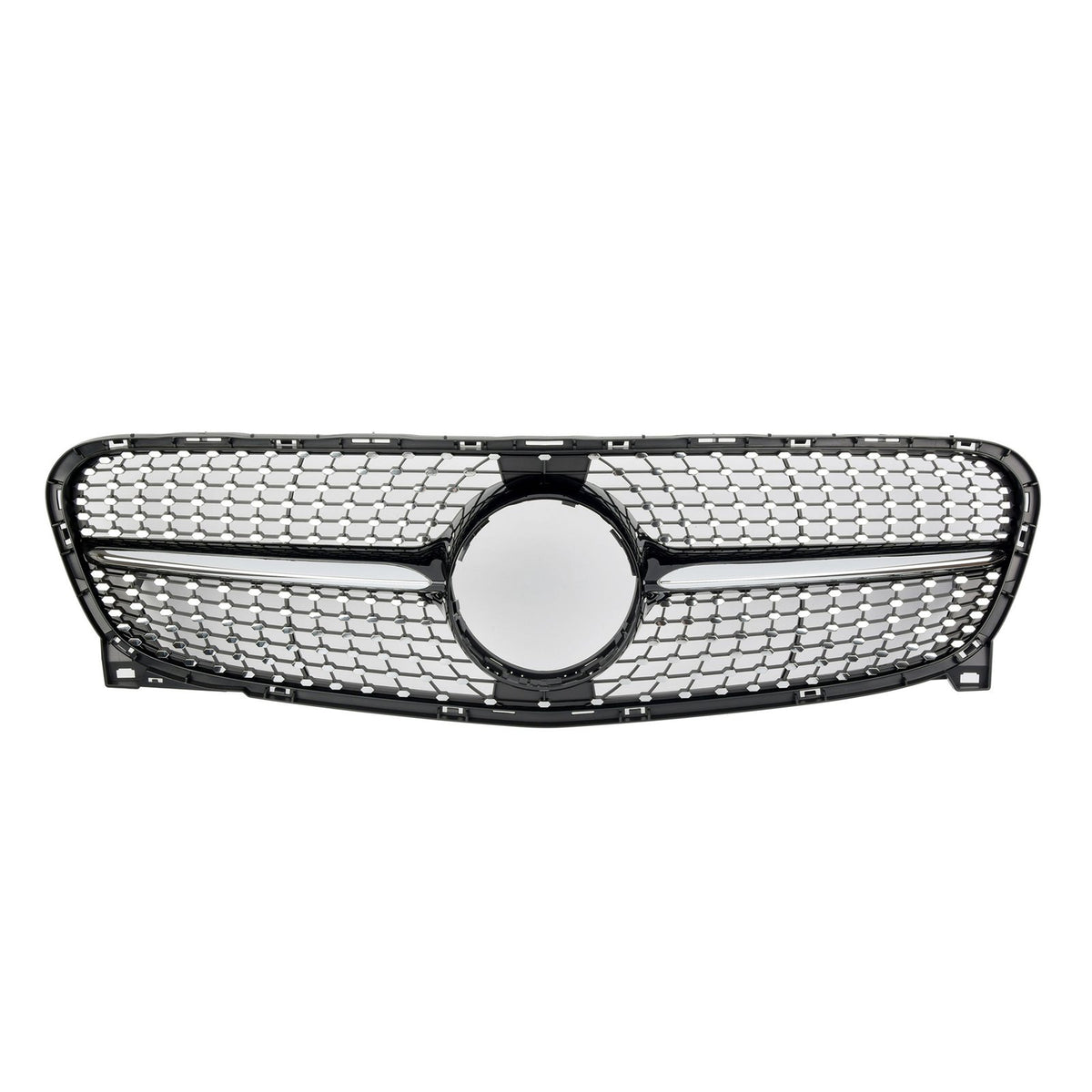 Atrapa Grill DIAMOND Mercedes GLA X156 Czarny Połysk+CHROM 2013–2017 (PRE-FACELIFT)