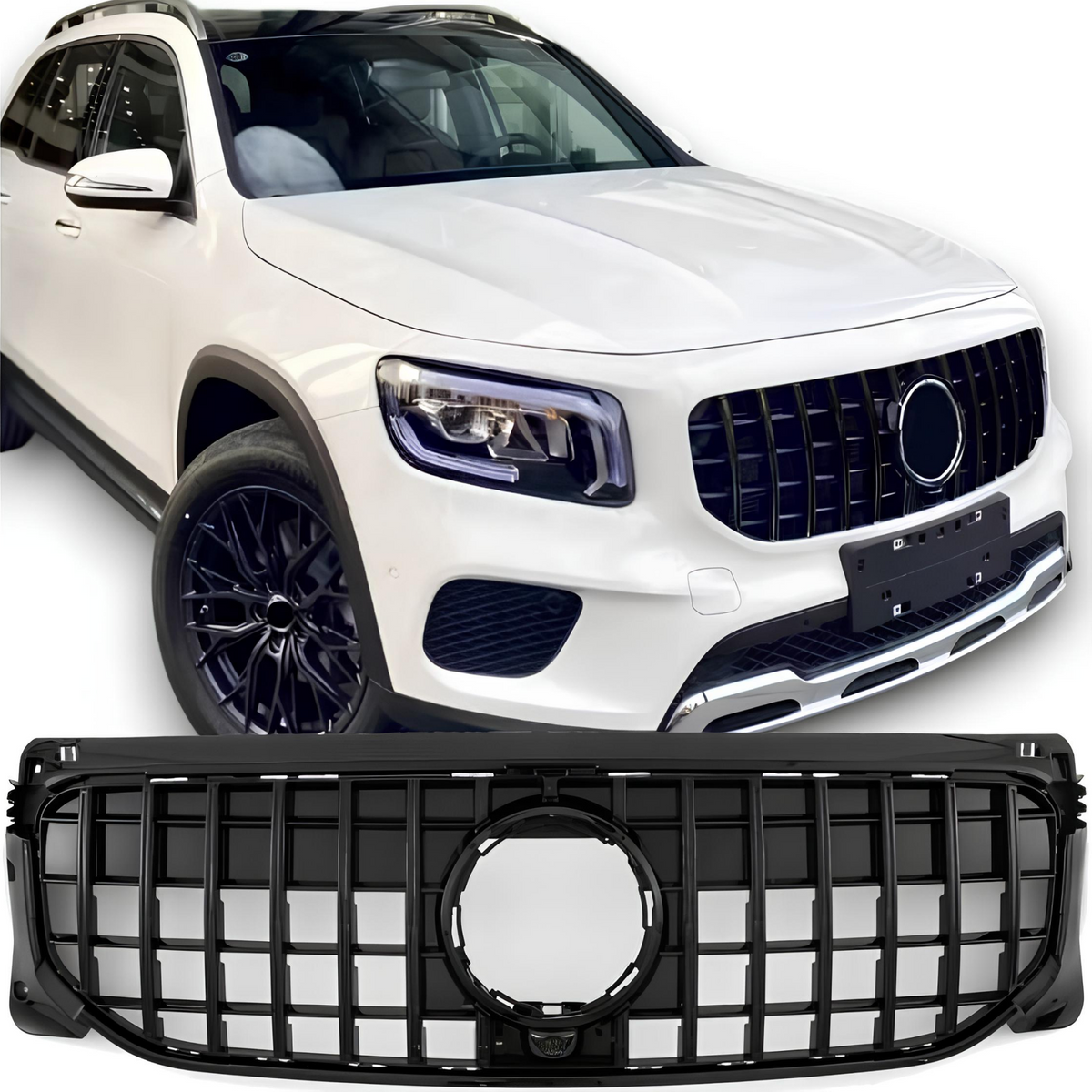 Atrapa Grill GT STYLE ALL BLACK Mercedes GLB X247 CZARNY POŁYSK (2020–2023)