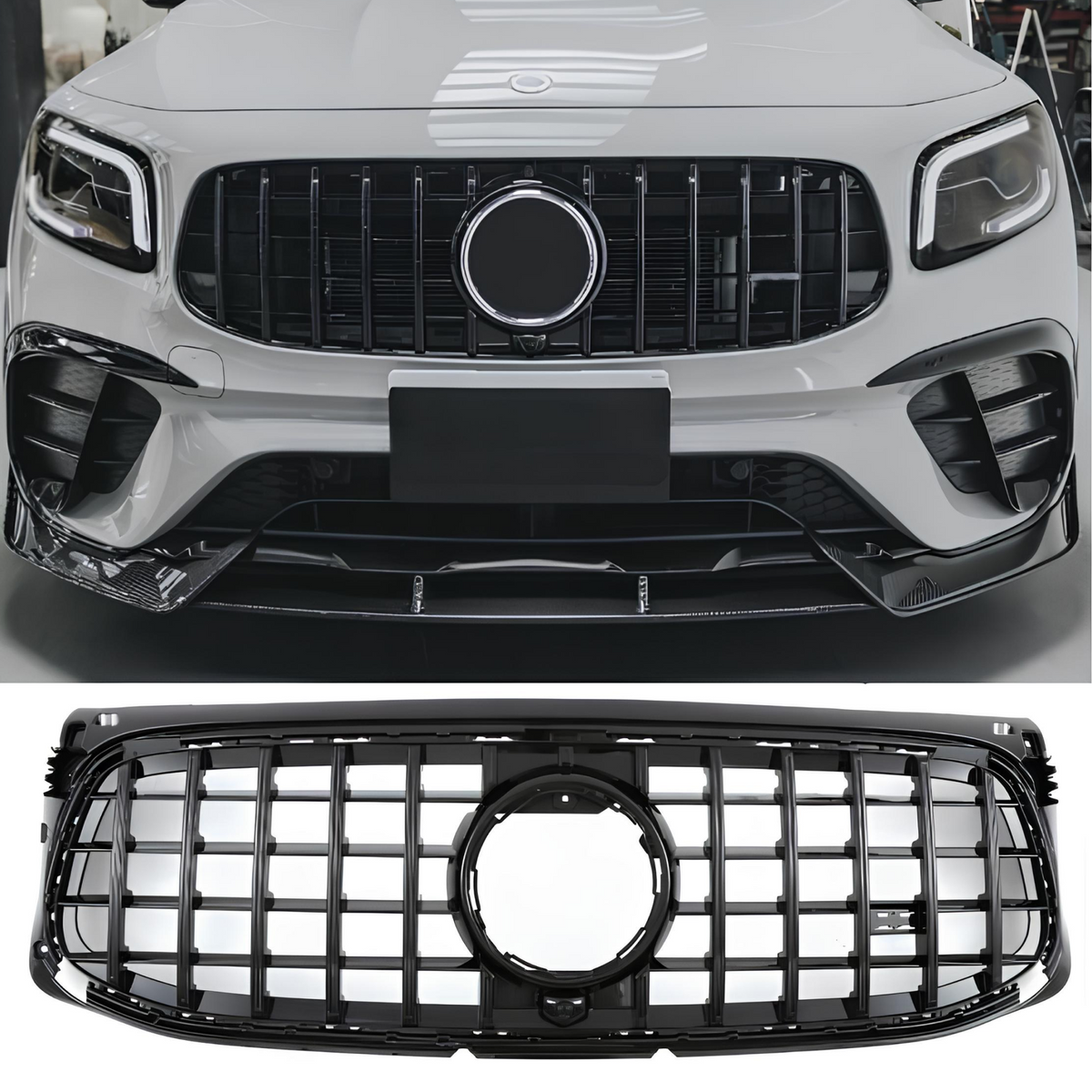Atrapa Grill GT STYLE ALL BLACK Mercedes GLB X247 AMG LINE PRE-FACELIFT (2019–2023)