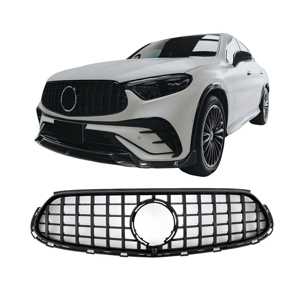 Atrapa Grill Mercedes GLC W254 / C254 / GLC 43 AMG-LINE (2022–ON) GT-Style CZARNY POŁYSK