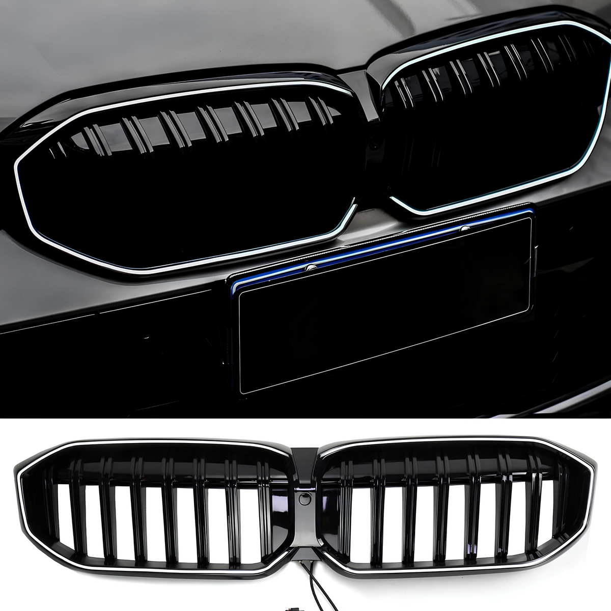 Atrapa Nerki BMW Seria 3 G20 / G21 LCI (2022+) 1BAR LED Czarny Połysk