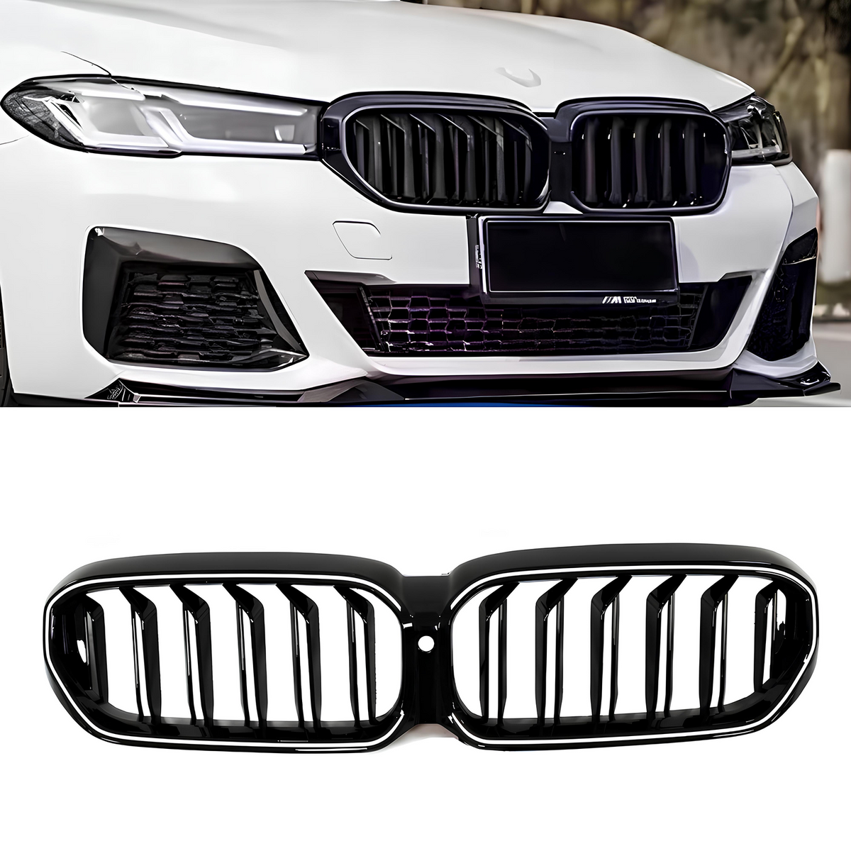 Atrapa Nerki BMW Seria 5 G30 / G31 / F90 LCI (2020–2024) LED Czarny Połysk