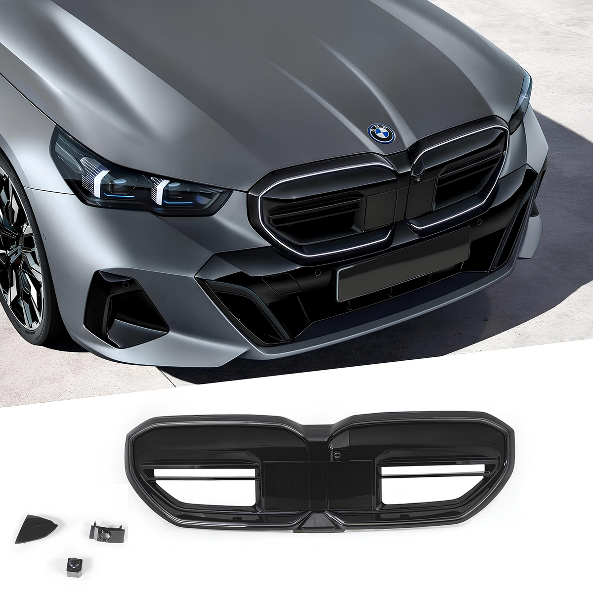 Atrapa Nerki Grill BMW Seria 5 G60 / G61 (2023–ON) LED Iconic Glow Czarny Połysk M-Style