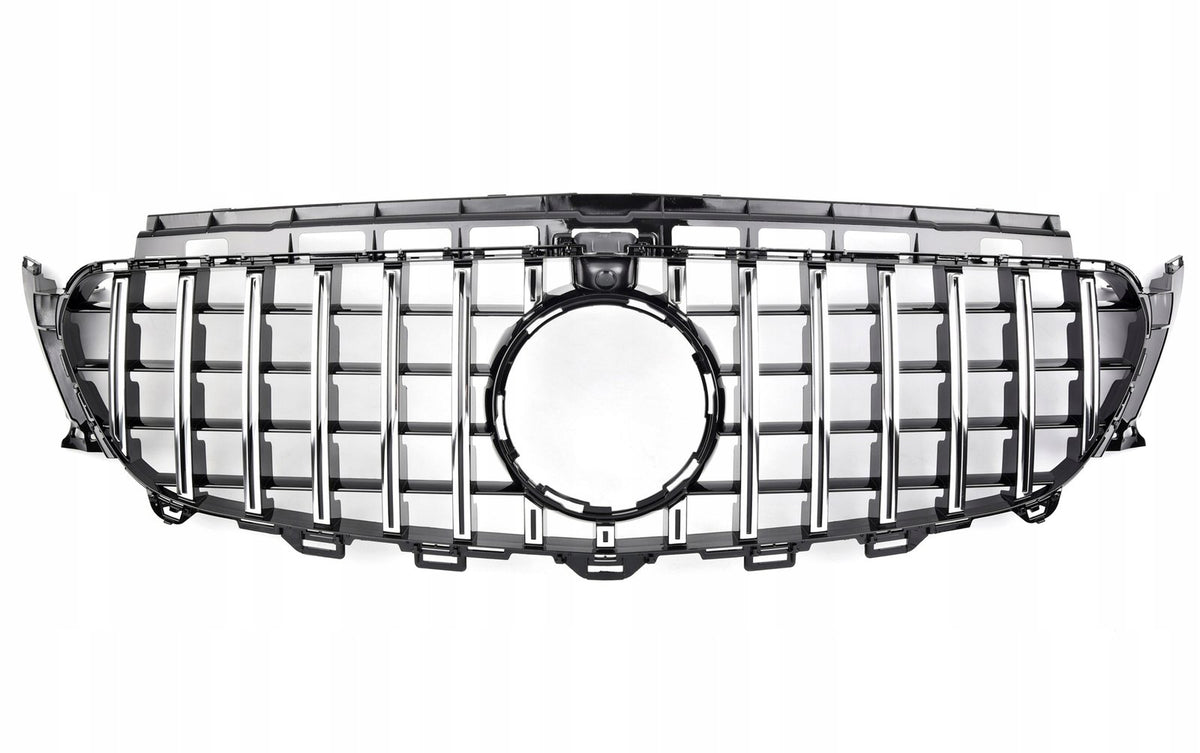Grill Atrapa Mercedes E W213 / C238 (2016-2020) GT-Style Czarny Połysk+ Chrome (Z Kamerą 360)