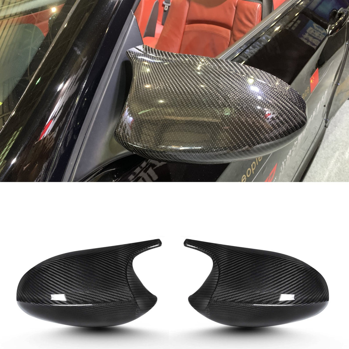 Karbonowe Nakładki Obudowa Lusterka BMW 3 Series E92 Pre-LCI – M-Style/Carbon Fiber