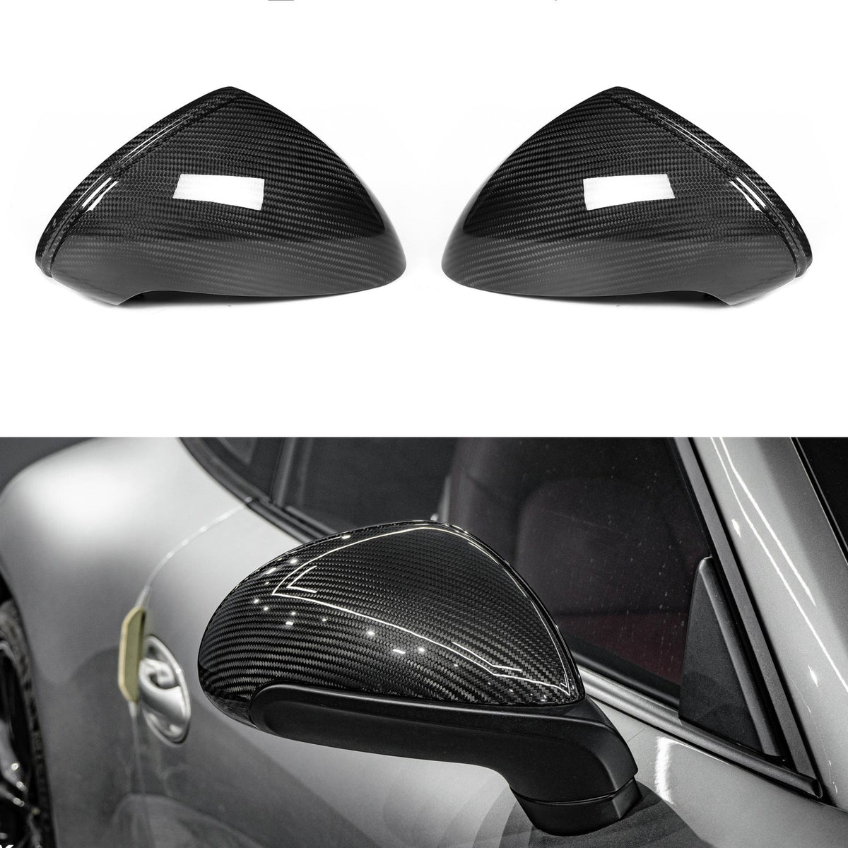 Karbonowe Nakładki na Lusterka Porsche 911 991 / 981 Boxster 13-16 – Styl OEM/Carbon Fiber