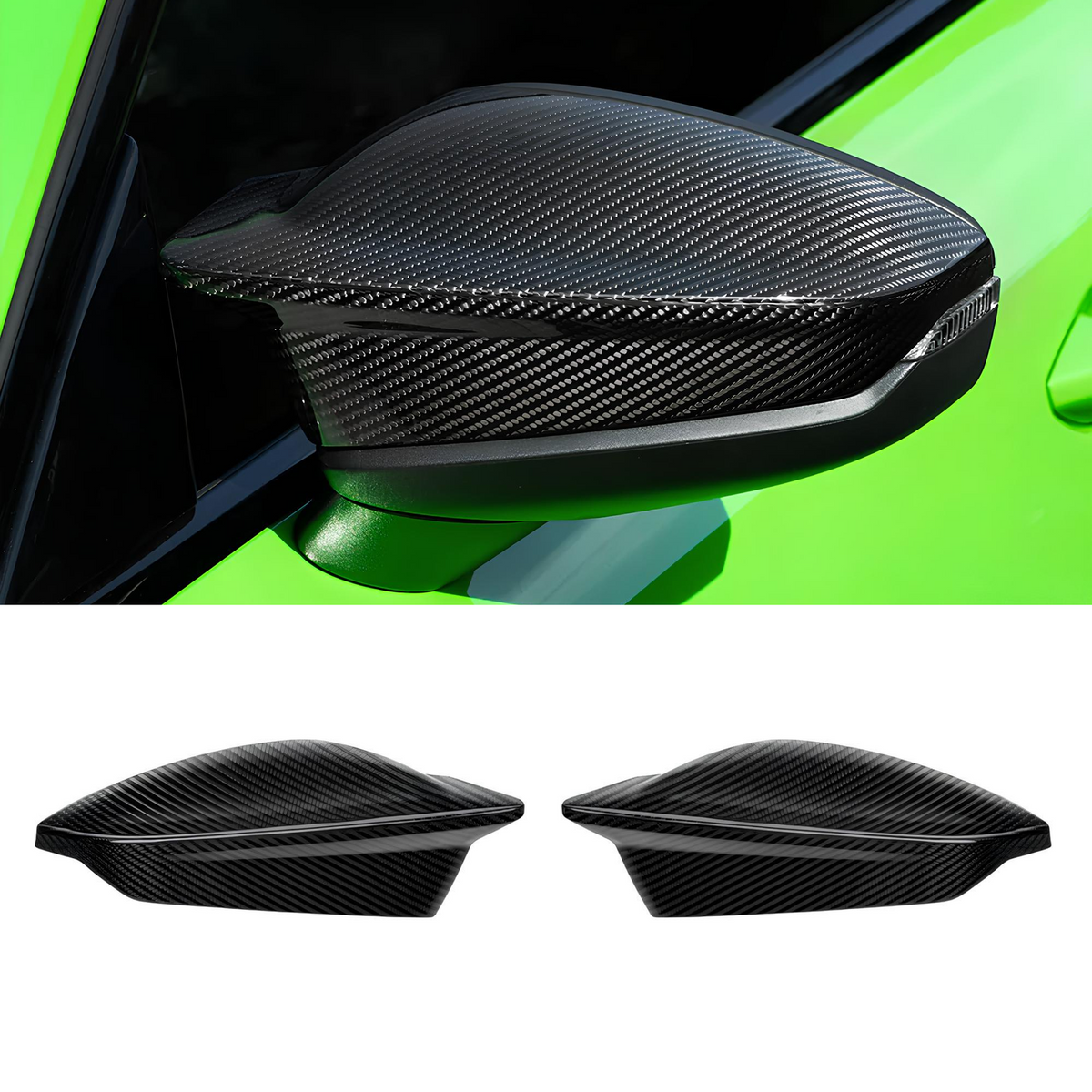 Karbonowe Obudowy Lusterek do Audi RS3 8Y (2024+) SOOQOO Style (BEZ LINE ASSIST)