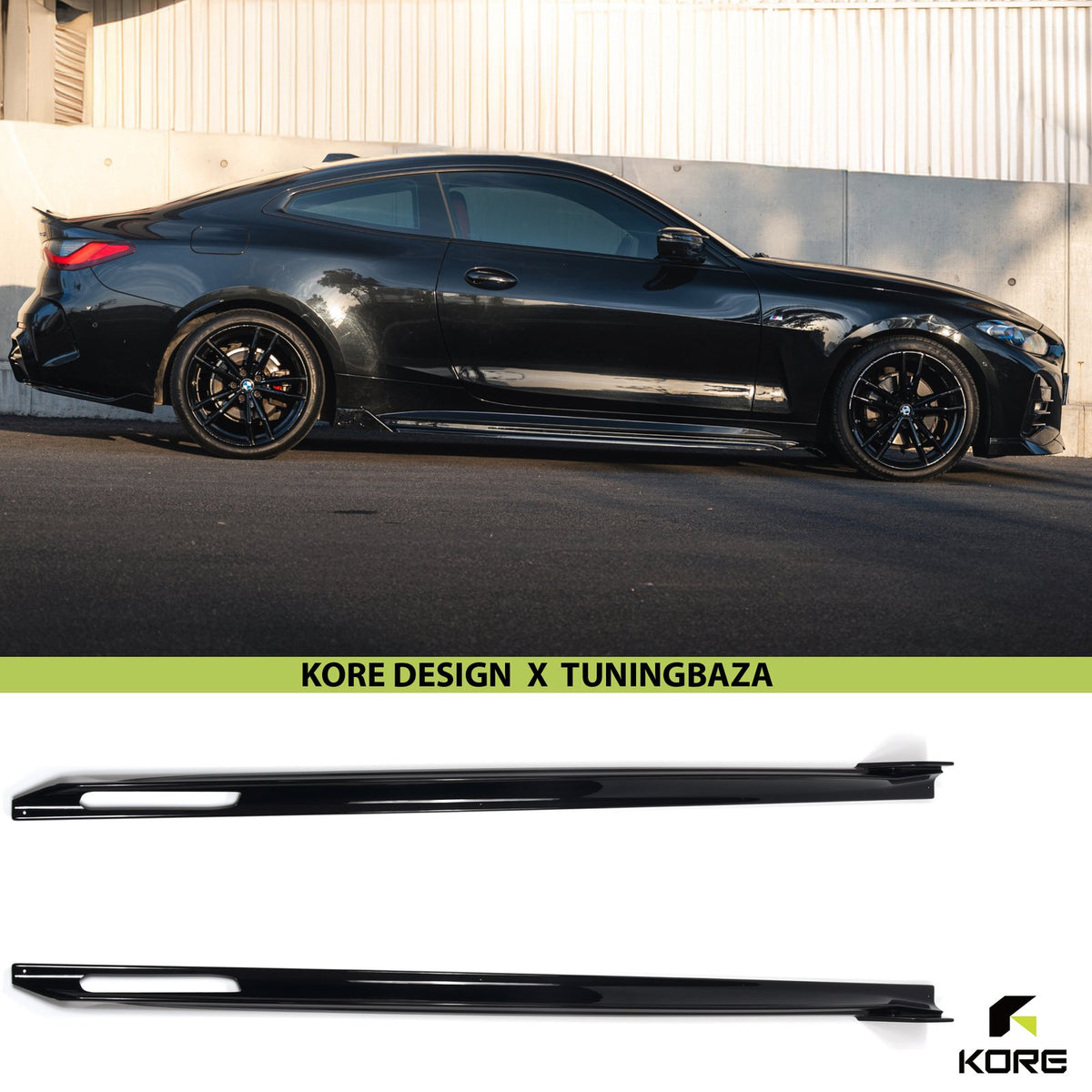 DOKŁADKI LISTWY POD PROGI BMW G22 G23 M-Paket Czarny Szafir KORE