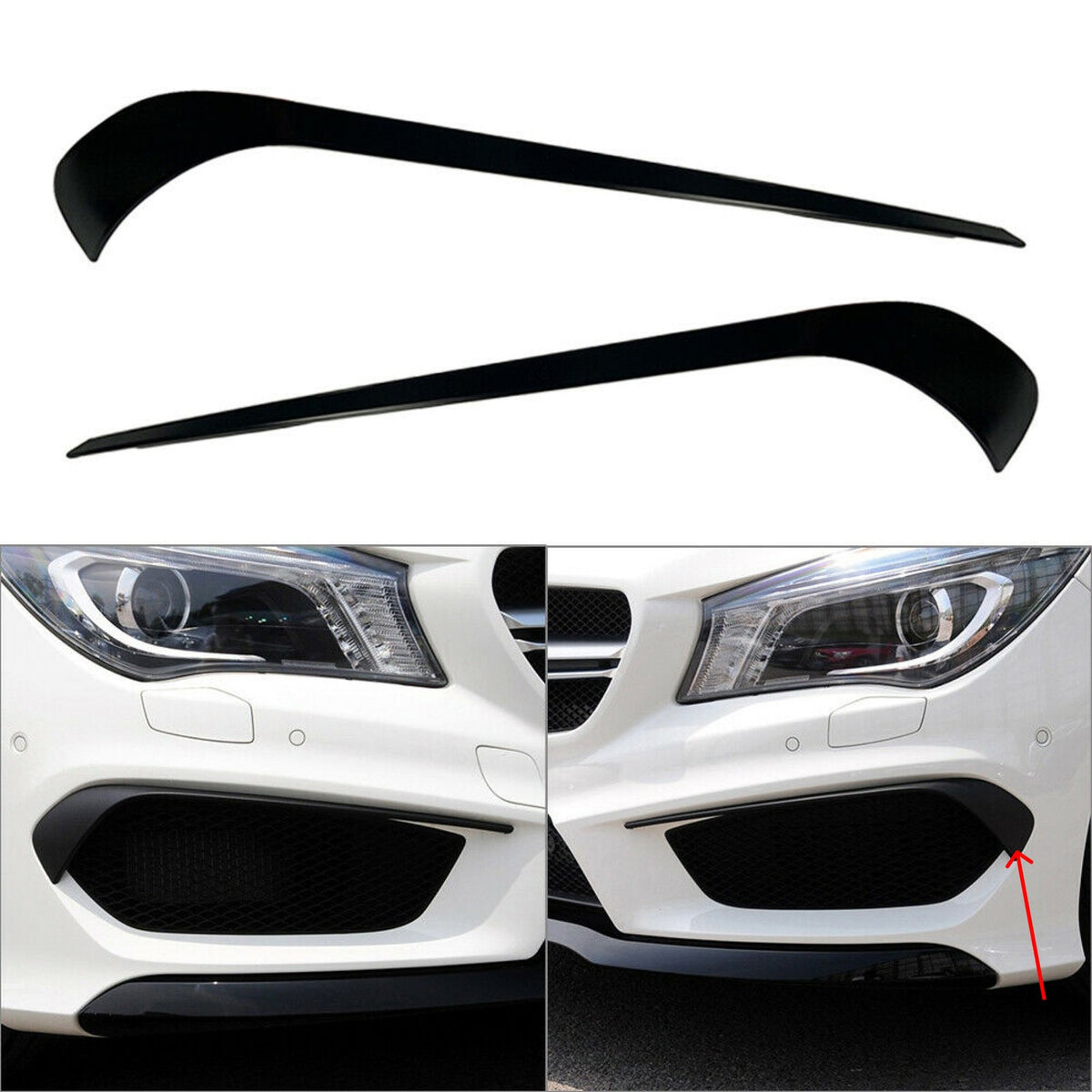 Canardy Górne Dokładki Wlotów Przód Mercedes C117 CLA C117 & CLA45 13-19