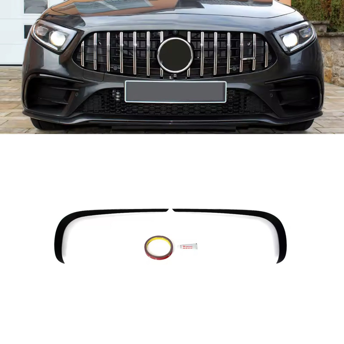 Canardy Górne Dokładki Wlotów Przód Mercedes C257 CLS Class 2020+ AMG Sport