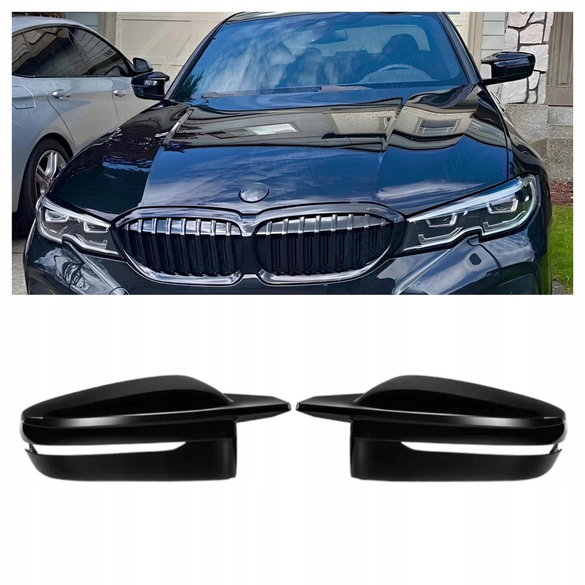 Nakładki lusterek BMW G20/G21/G22/G23/G26/G42/G30 M-Style Czarny Połysk