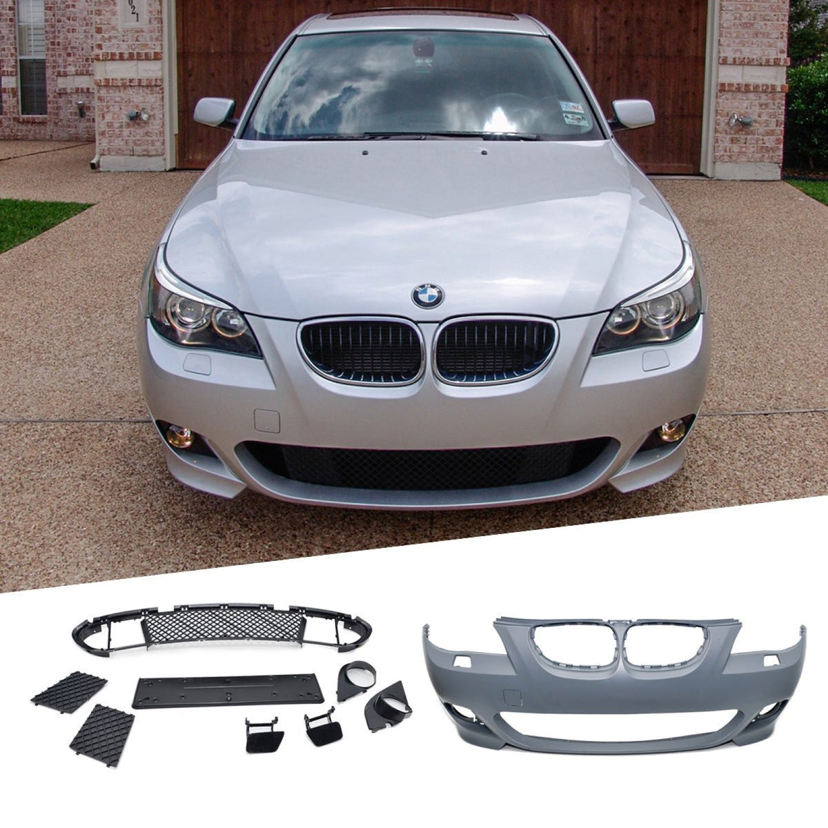Bodykit BMW E60 M-Pakiet (bez PDC, 4 mocowania PDC z SRA kratkami przeciwmgielnymi