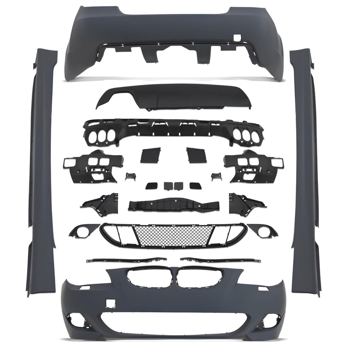 Bodykit BMW E60 M-Pakiet (bez PDC, 4 mocowania PDC z SRA kratkami przeciwmgielnymi