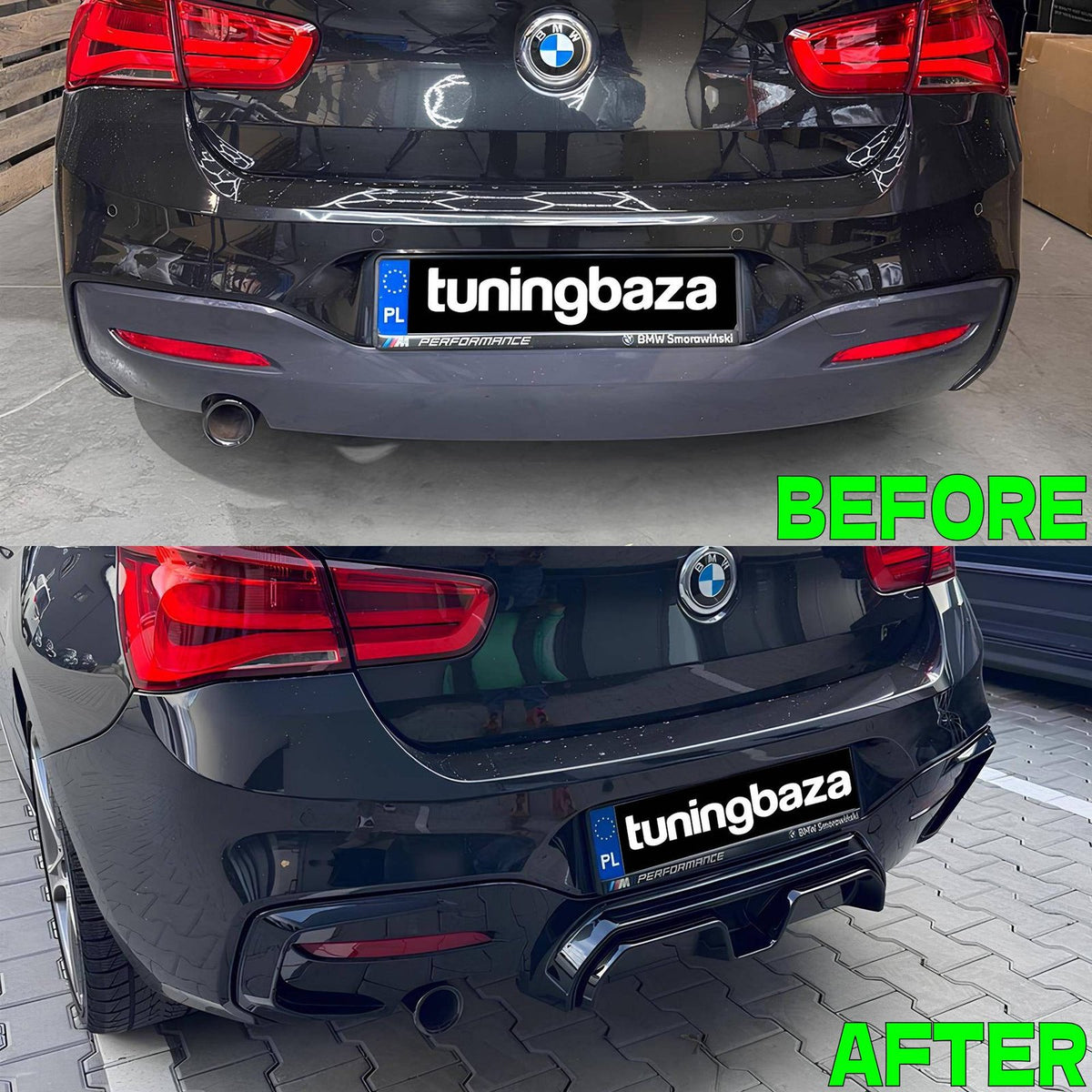 Dyfuzor Tylny BMW F20 LCI CS Style Czarny Połysk (2015–2019) 0--