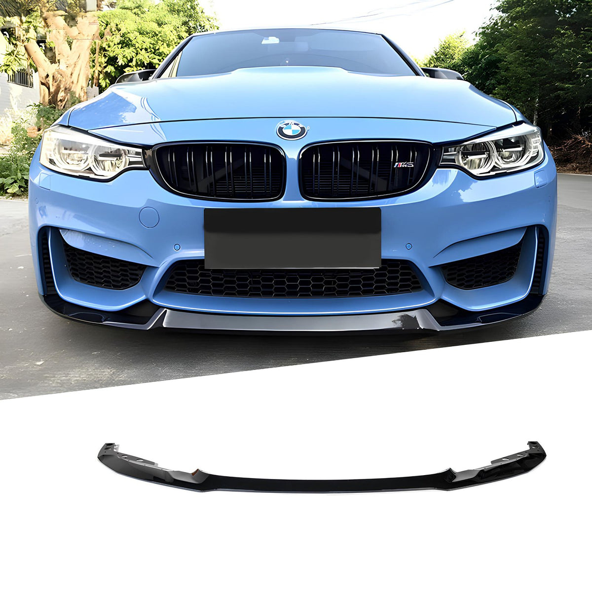 Dokładka Splitter do BMW F30 12–18 CS do Zderzaka M3 Style – Czarny Połysk
