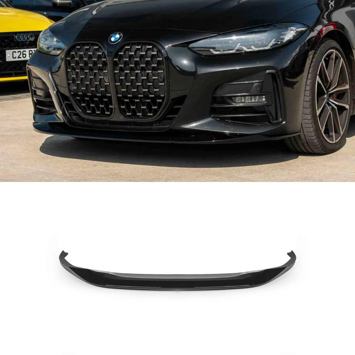 Dokładka Splitter Przód do BMW Serii 4 G26 Gran Coupe (2021–2024) M-Performance – Czarny Połysk