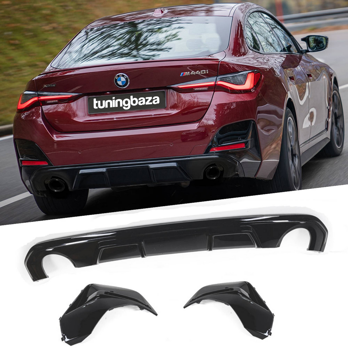 Dyfuzor Tylny BMW G26 420i 430i M-Performance Czarny Połysk 2021-2026 0--0