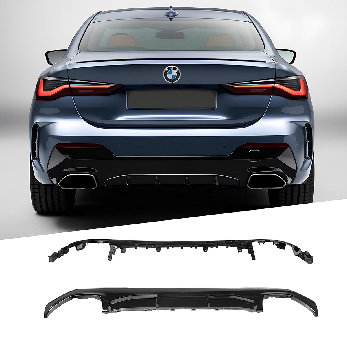 Dyfuzor Tylny BMW G22 / G23 440i M-Performance Czarny Połysk (2020+)
