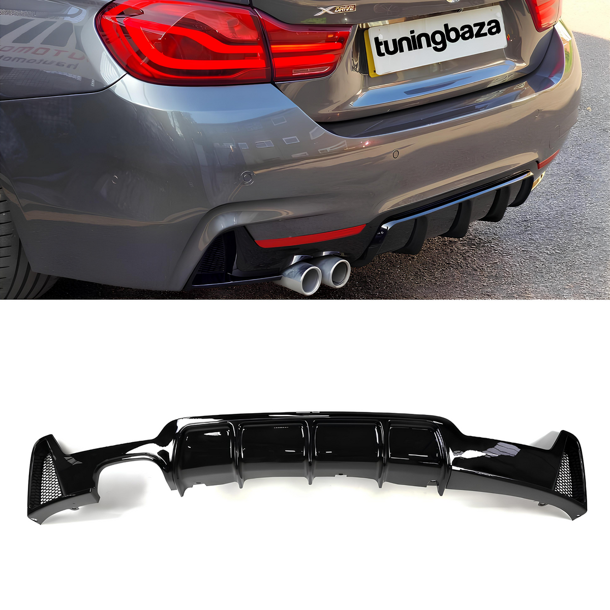 Dyfuzor Tylny BMW F32 / F33 / F36 M-Performance Czarny Połysk (2013–2020) 00--