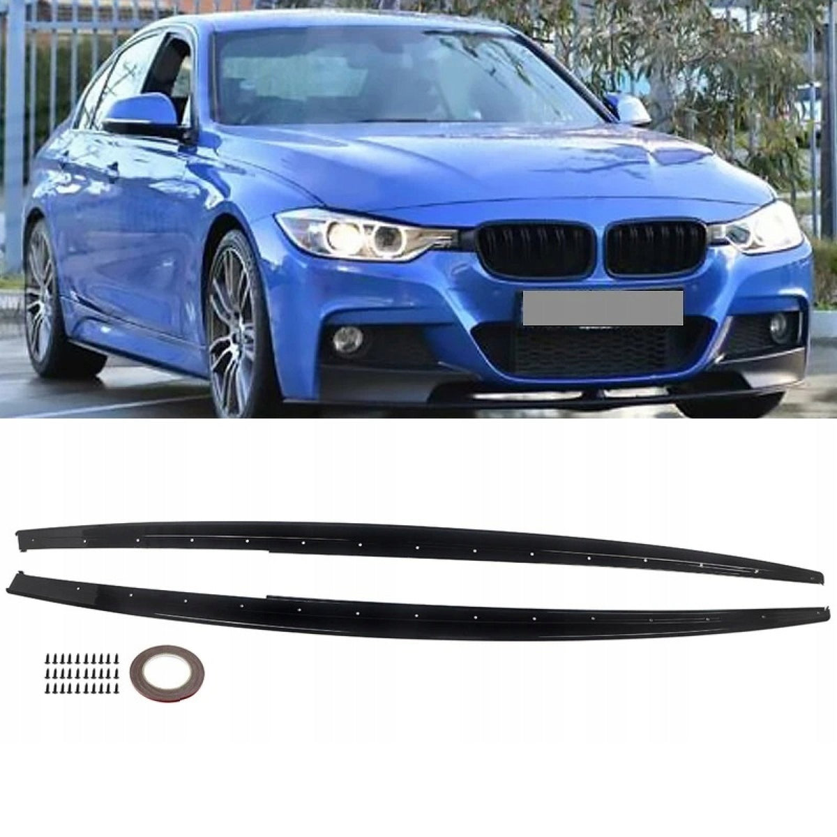 Dokładki Listwy Progów BMW F30 F31 M-Pakiet (2012-2018) – Czarny Połysk MP Style