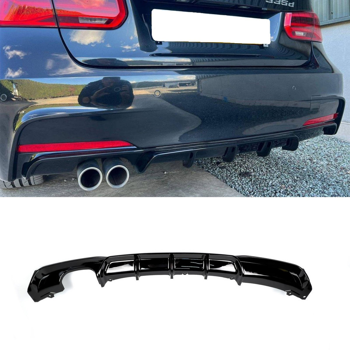 Dyfuzor Tylny BMW F30 / F31 (00-) 328i M-Performance Style Czarny Połysk (2012-2018)