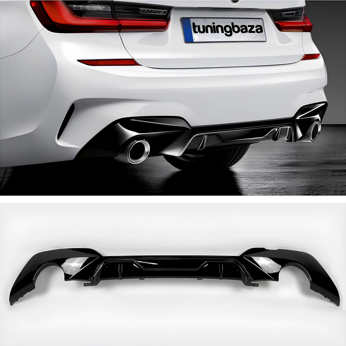 Dyfuzor Tylny BMW G20 / G21 MP Style 320i 330i PRE-LCI (2018-2022) Czarny Połysk 0-0