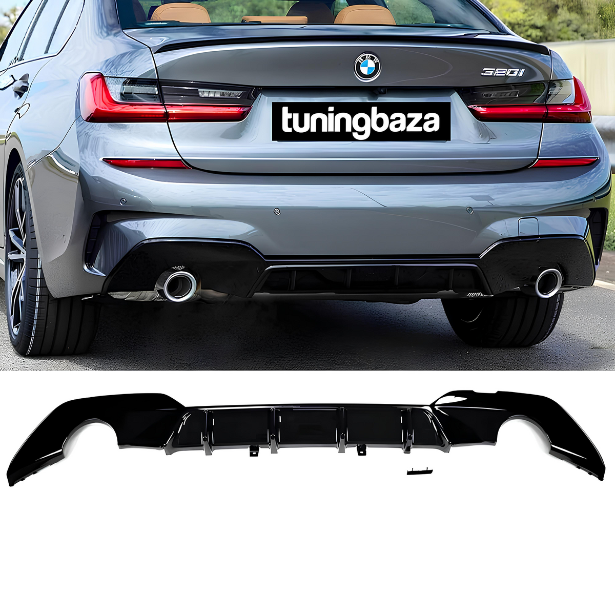 Dyfuzor Tylny BMW G20/G21 Pre-LCI M-Performance Look Czarny Połysk (0-0) 2018-2022