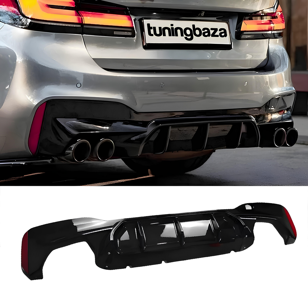 Dyfuzor Tylny BMW G30/G31 M5 Style Czarny Połysk (2017–2023) 00-00