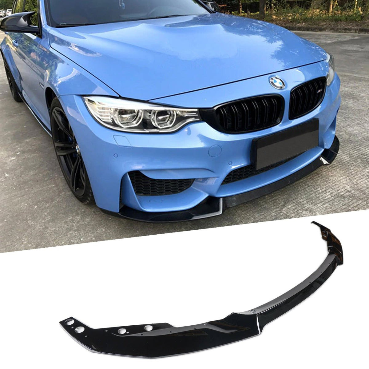 Dokładka Splitter Przód do BMW Serii 4 F32 F33 F36 (2013–2020) CS – Do zderzaka M4 Style – Czarny Połysk